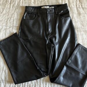 Abercrombie and Fitch Vegan Leather Ankle Straight Pant